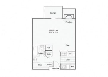 Studio, 1 bath, 460 sqft, $999