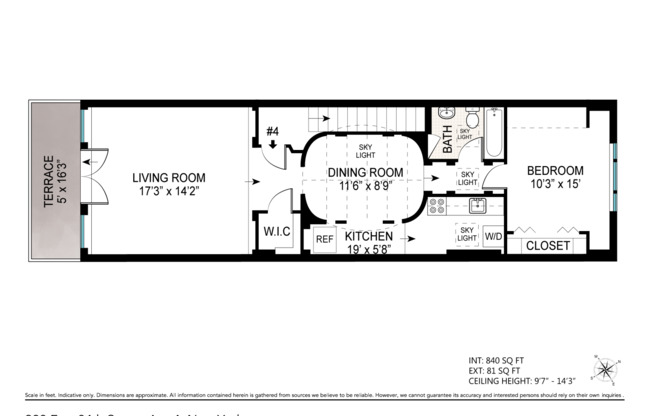 1 bed, 1 bath, $3,895, Unit 4