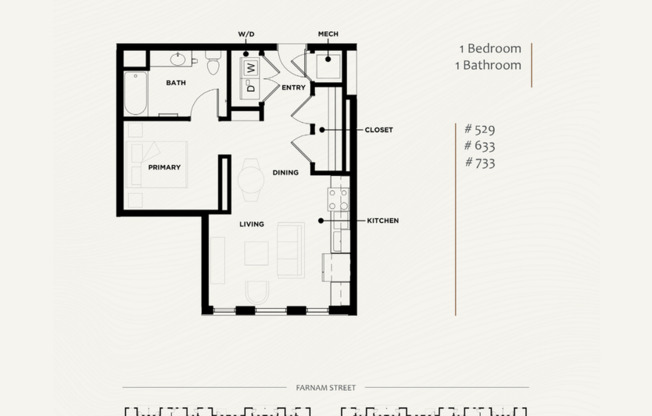 1 bed, 1 bath, 624 sqft, $1,400, Unit 733 ADA