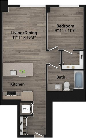 1 bed, 1 bath, 719 sqft, $3,047