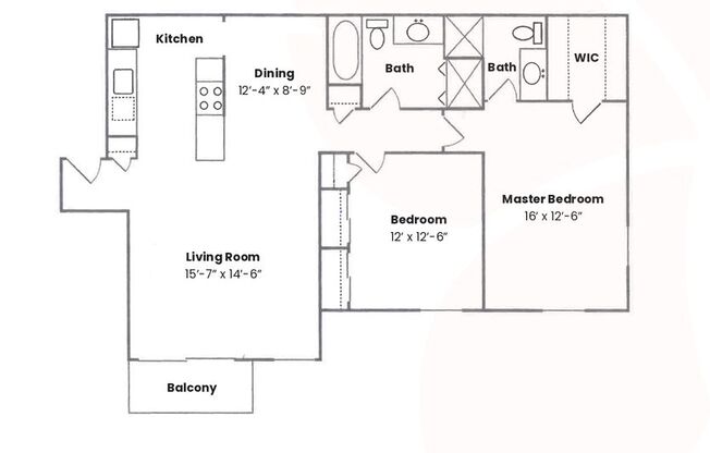 2 beds, 2 baths, 1,077 sqft, $1,640, Unit 37-9674-310