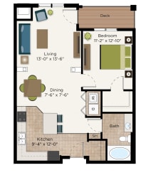1 bed, 1 bath, 836 sqft, $1,505