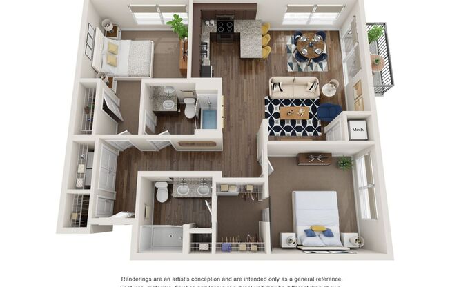 2 beds, 2 baths, 1,164 sqft, $2,150, Unit 839 - 438