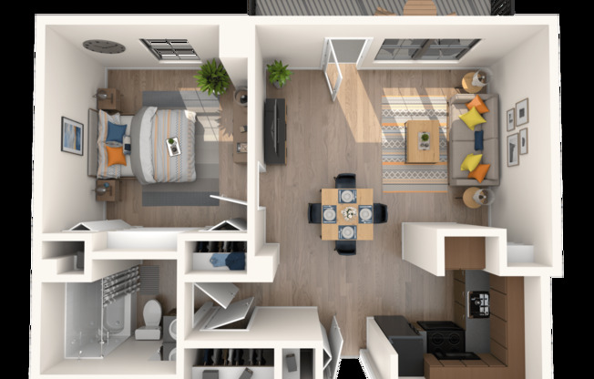 1 bed, 1 bath, 516 sqft, $1,407