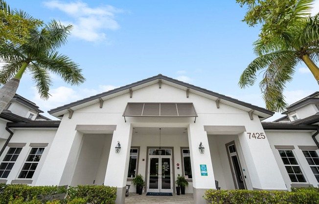 The exterior of the clubhouse and resident center