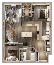 2 beds, 2 baths, 1,235 sqft, $2,530