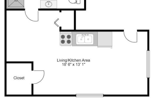 Studio, 1 bath, 148 sqft, $595, Unit 08