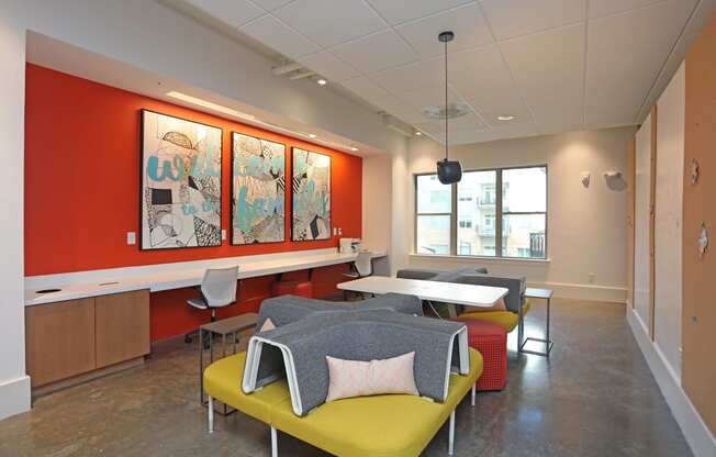 Study Lounge at Link Apartments® Innovation Quarter, Winston Salem