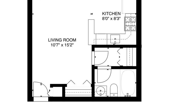 Studio, 1 bath, 336 sqft, $1,475, Unit 101