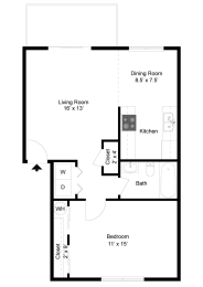 1 bed, 1 bath, 721 sqft, $1,625