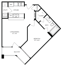 1 bed, 1 bath, 559 sqft, $1,299