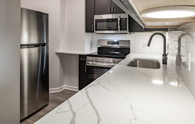 Kitchen at The Kales Building Apartments in Detroit, MI