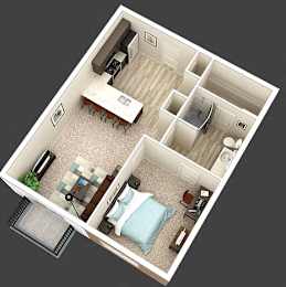 1 bed, 1 bath, 640 sqft, $1,270