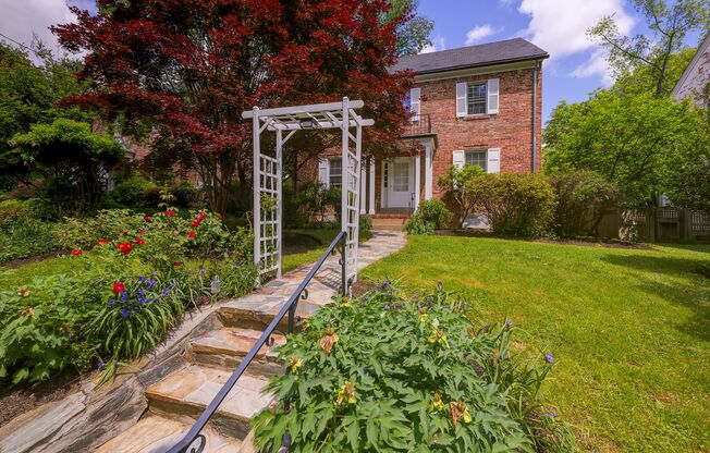 Charming & Spacious Colonial in N Cleveland Park w/Park-Like Rear Garden & Detached Garage