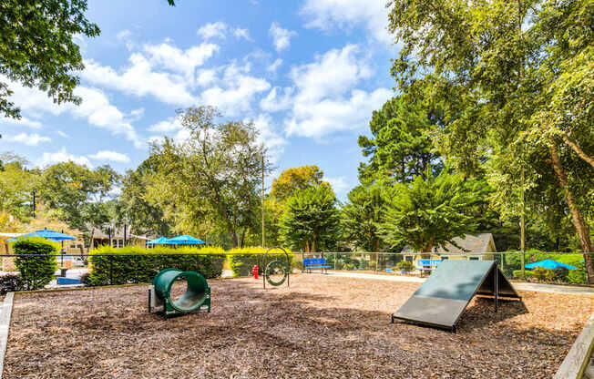 An updated dog park at Laurel Oaks in Raleigh, NC