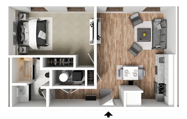 1 bed, 1 bath, 602 sqft, $1,950, Unit 327