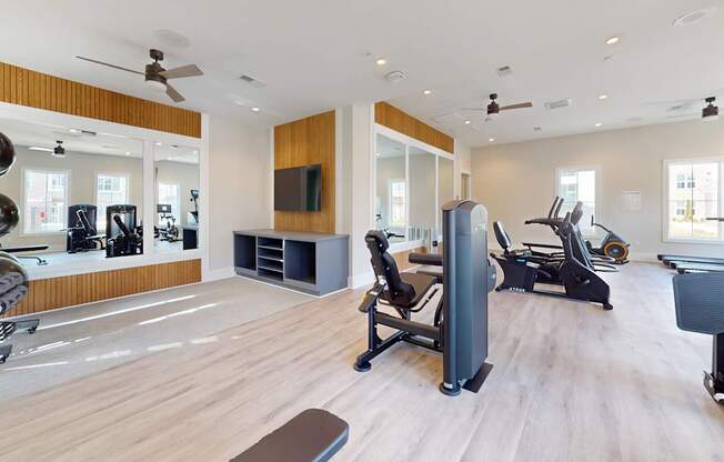 a 24-hour fitness center with brand new machines