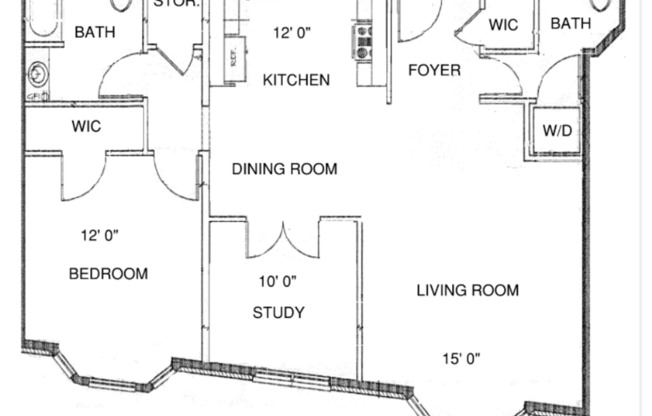 1 bed, 1.5 baths, 1,454 sqft, $2,550, Unit 412