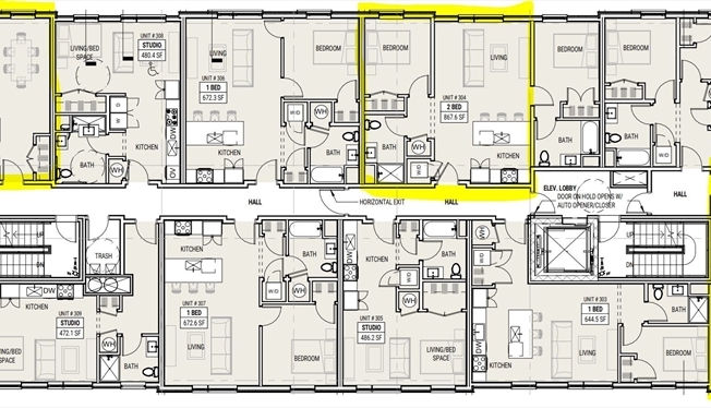 2 beds, 1 bath, 905 sqft, $4,450, Unit 210