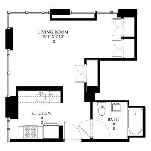 Studio, 1 bath, 477 sqft, $5,164, Unit 11A