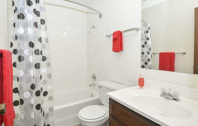 Full Sized Bathroom with Tile Style Flooring and Shower with Tub
