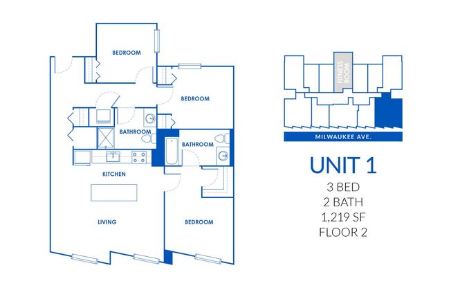 3 beds, 2 baths, 1,216 sqft, $3,245, Unit 830-201