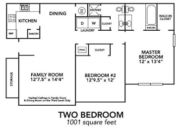 2 beds, 2 baths, 1,001 sqft, $1,318