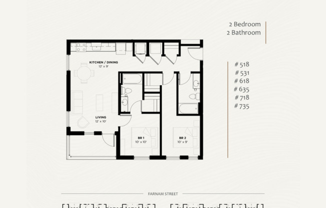 2 beds, 2 baths, 906 sqft, $2,025, Unit 518