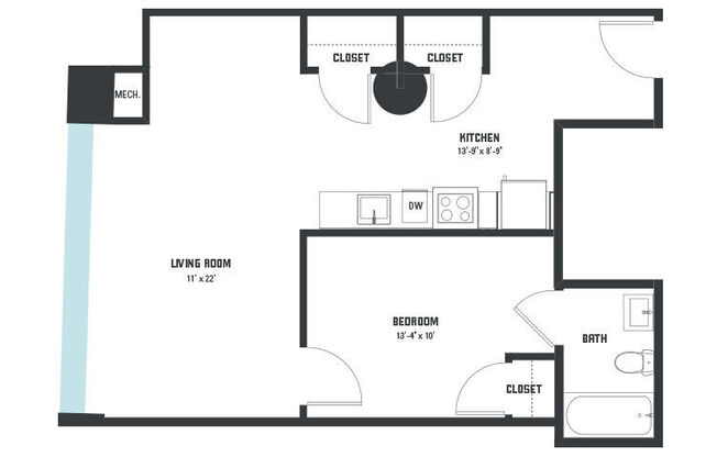 1 bed, 1 bath, 655 sqft, $1,282