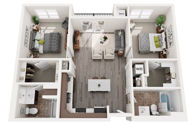 2 beds, 2 baths, 990 sqft, $2,280