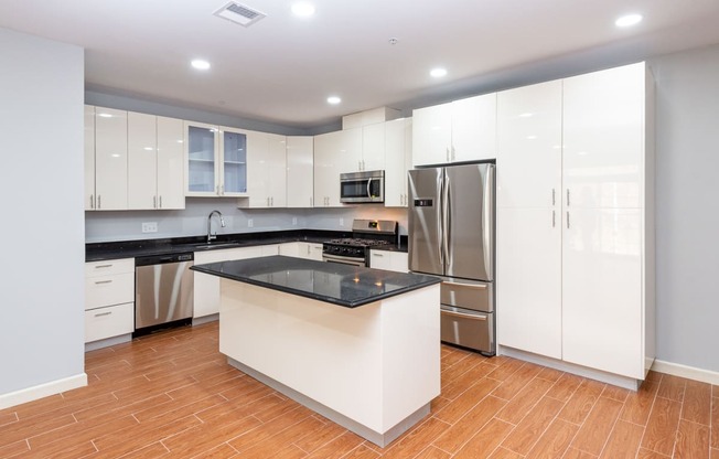 Kitchen with storage and stainless appliances