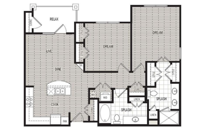 2 beds, 2 baths, 1,079 sqft, $1,325