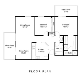 2 beds, 2 baths, 1,172 sqft, $1,850