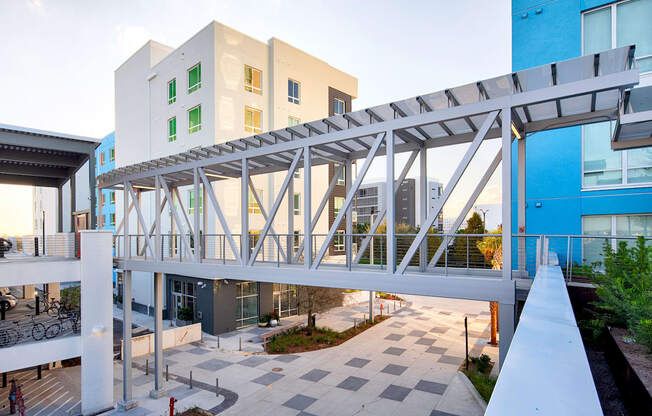 Covered walking bridge from Pixon to parking garage at Lake Nona Pixon, Orlando, 32827