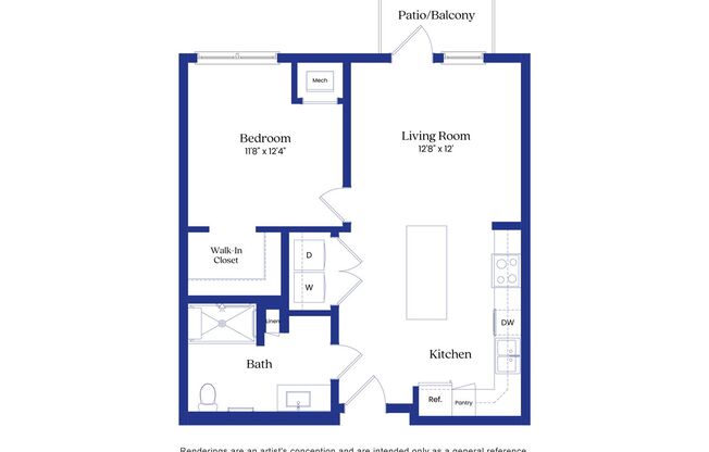 1 bed, 1 bath, 718 sqft, $1,825, Unit 148
