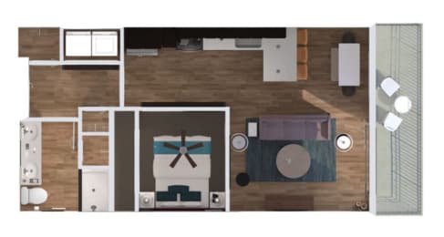 Studio, 1 bath, 604 sqft, $1,372