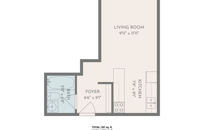 Studio, 1 bath, 490 sqft, $749, Unit Unit 312