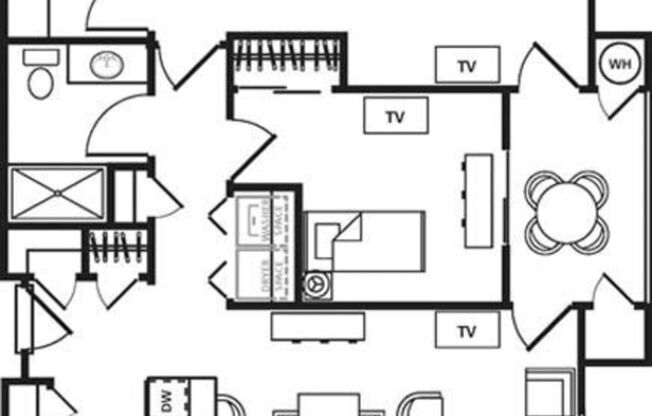 The Redwood: Beds - 2: Baths - 2: SqFt Range - 988 to 988