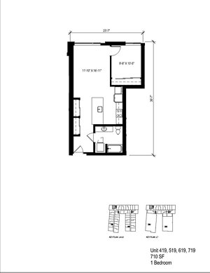 1 bed, 1 bath, 710 sqft, $2,488