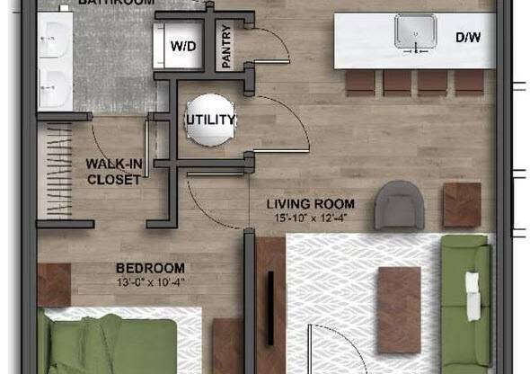 1 bed, 1 bath, 633 sqft, $1,458