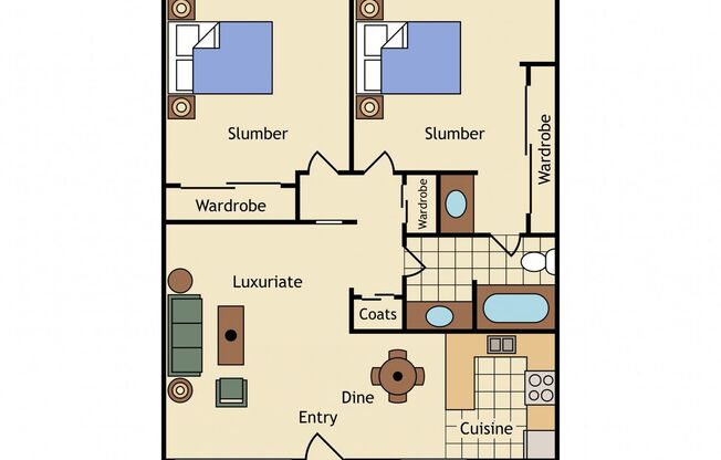 2 beds, 1.5 baths, 768 sqft, $2,650, Unit North-209