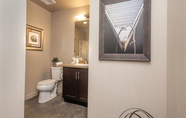 Bathroom l Brand New Apartments for Rent | Mason at Hive Apartments in Oakland, CA Now Leasing