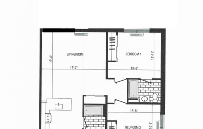 2 beds, 2 baths, 966 sqft, $3,300, Unit 308