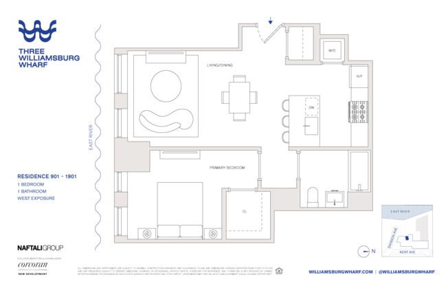 1 bed, 1 bath, $6,250, Unit 901