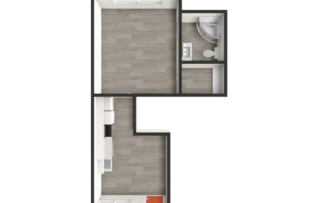 Studio, 1 bath, 450 sqft, $1,175, Unit 101