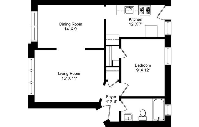 1 bed, 1 bath, 695 sqft, $1,575, Unit 5109-3
