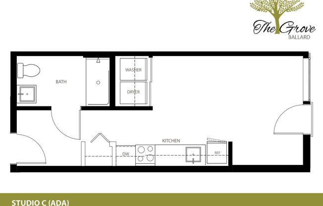 Studio, 1 bath, 340 sqft, $1,175, Unit 408