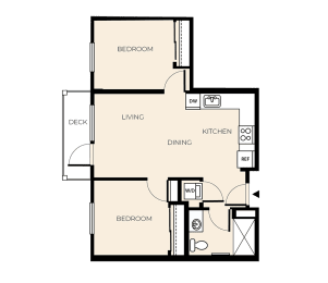 2 beds, 1 bath, 689 sqft, $1,459