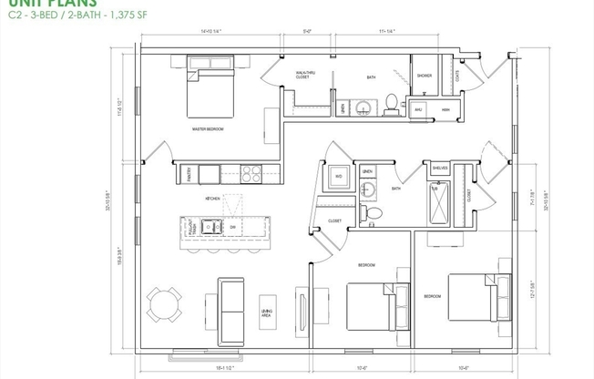 3 beds, 2 baths, 1,375 sqft, $5,500, Unit 401