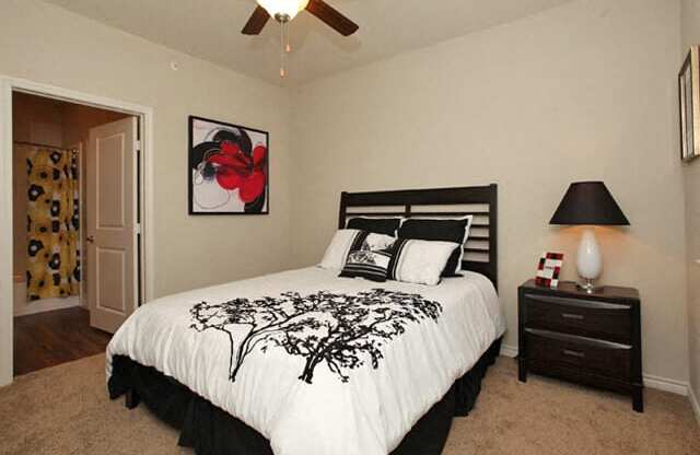 model apartment bedroom with furnishings